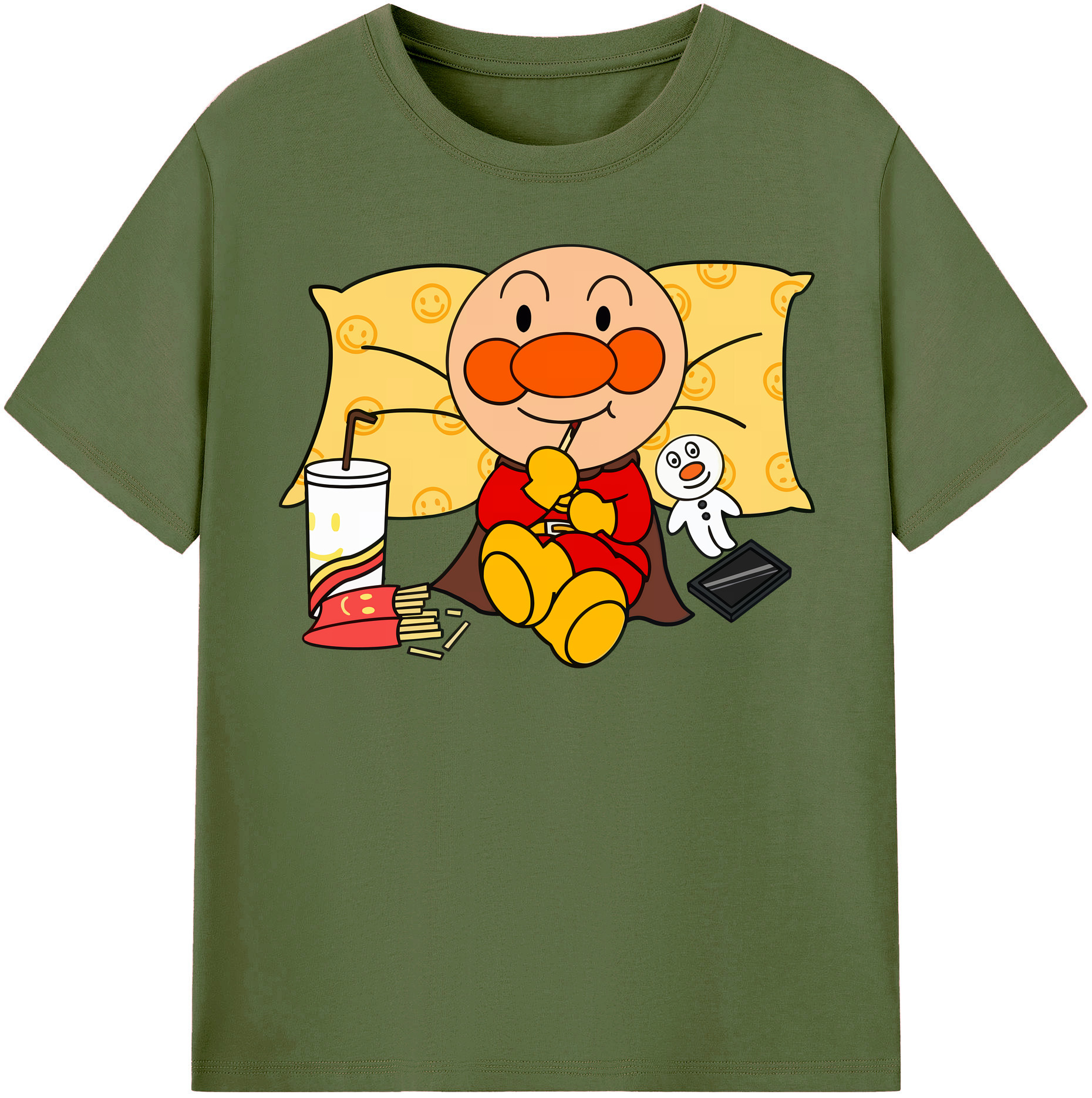 （画像用） アンパンマン Anpanman 綿100％半袖Tシャツ（フロントプリント）